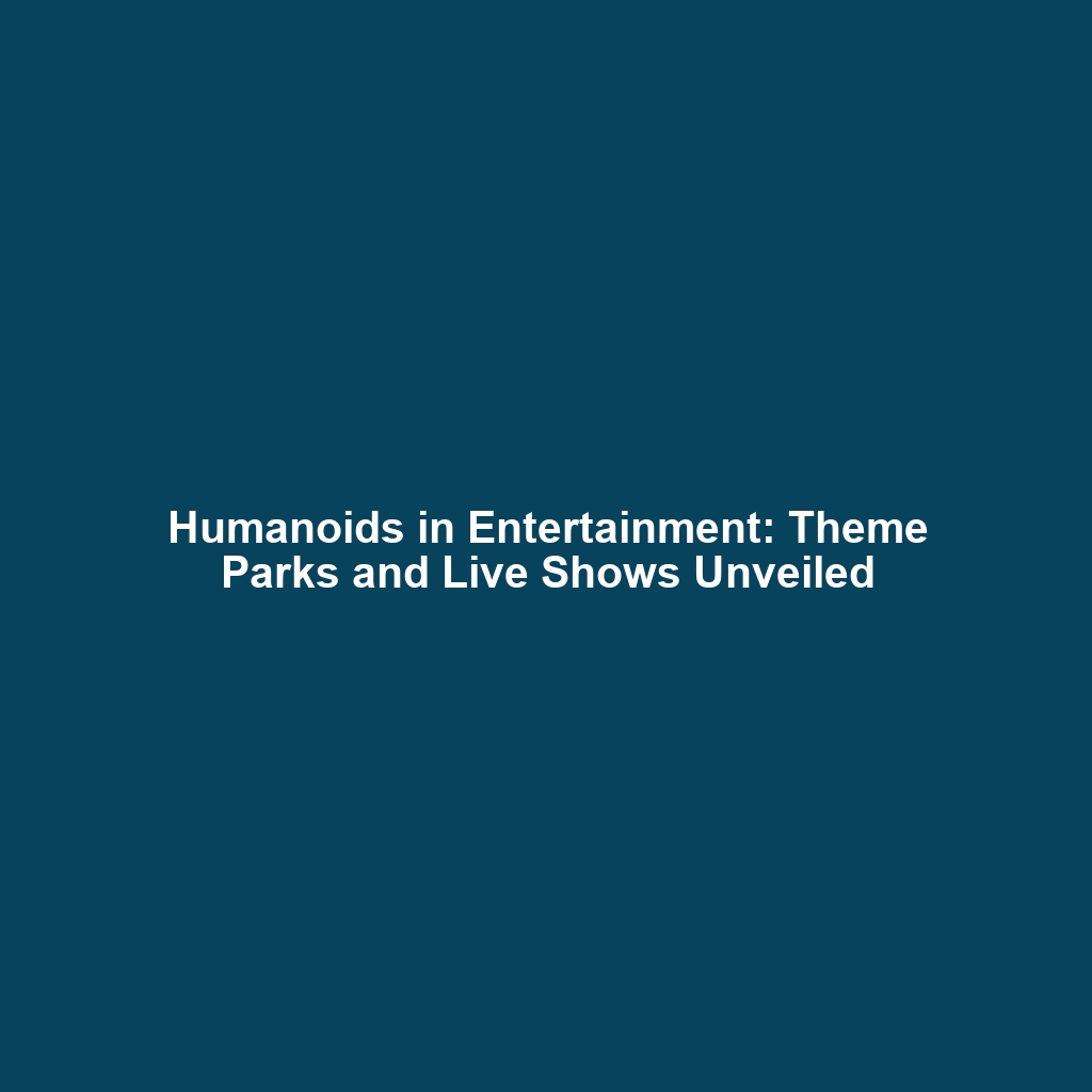 Humanoids in Entertainment: Theme Parks and Live Shows Unveiled