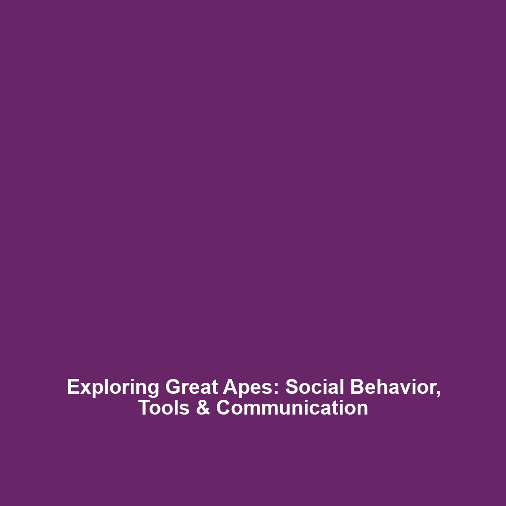 Exploring Great Apes: Social Behavior, Tools & Communication