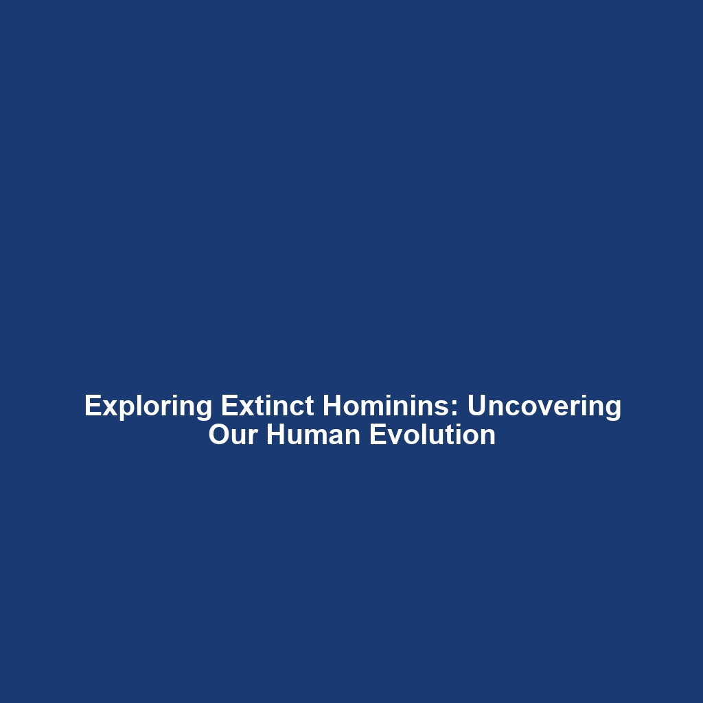 Exploring Extinct Hominins: Uncovering Our Human Evolution