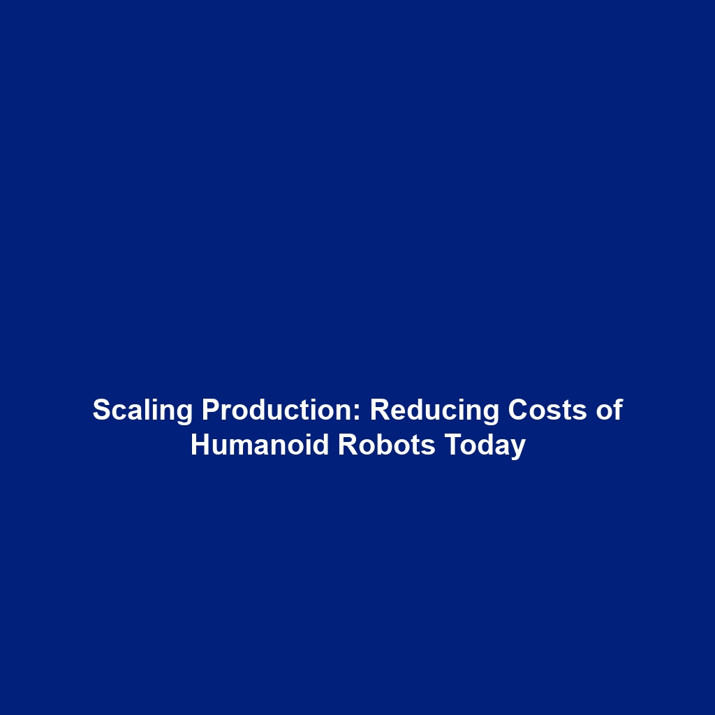 Scaling Production: Reducing Costs of Humanoid Robots Today