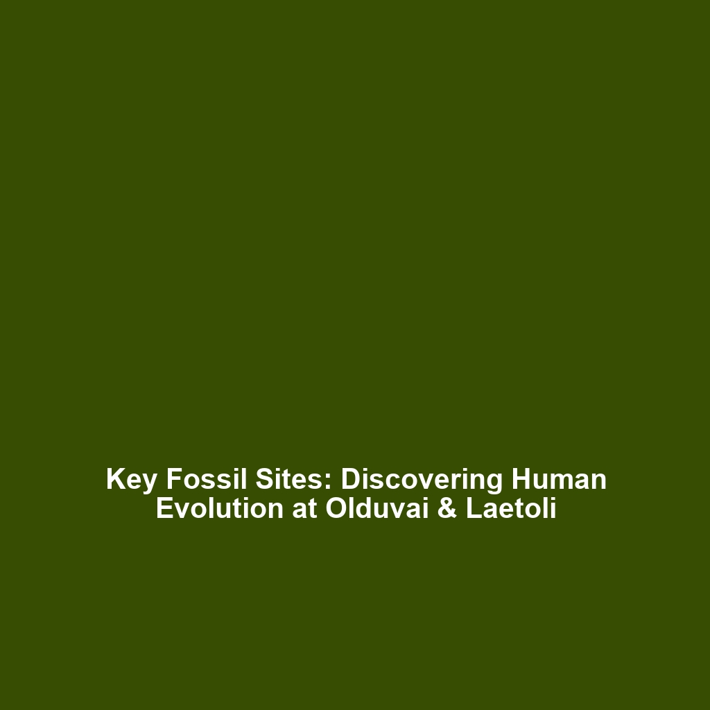 Key Fossil Sites: Discovering Human Evolution at Olduvai & Laetoli