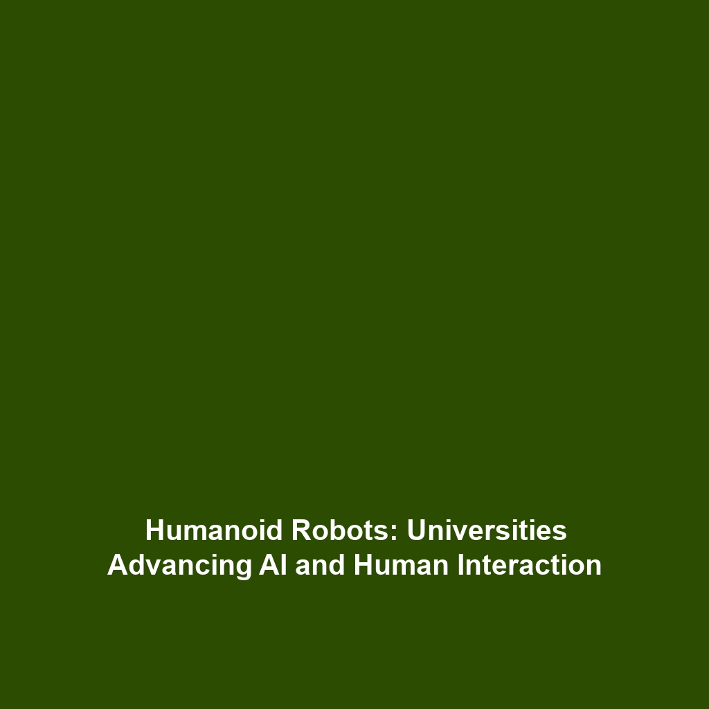 Humanoid Robots: Universities Advancing AI and Human Interaction