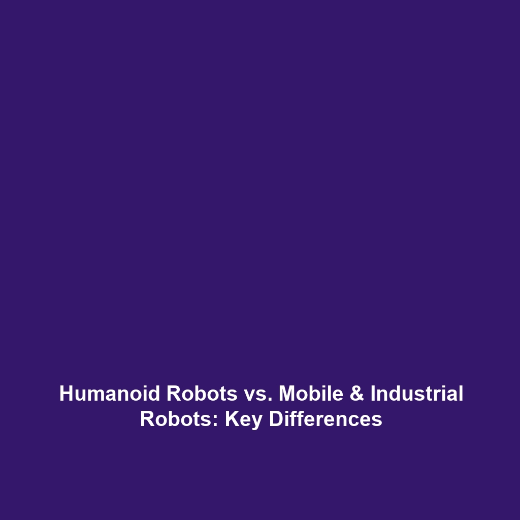 Humanoid Robots vs. Mobile & Industrial Robots: Key Differences