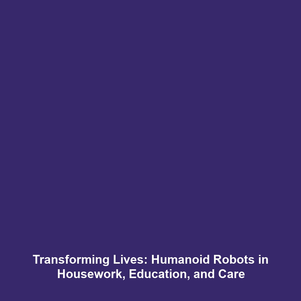 Transforming Lives: Humanoid Robots in Housework, Education, and Care