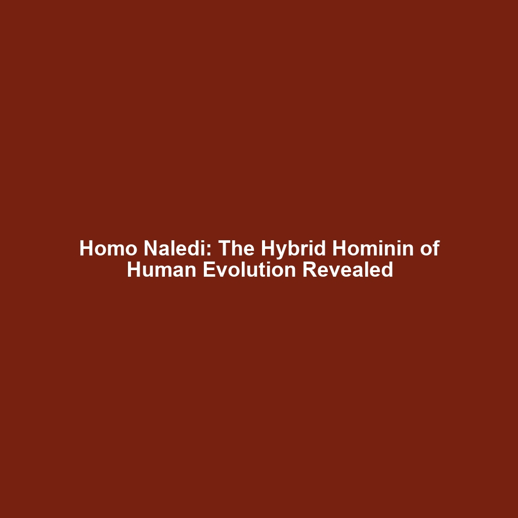 Homo Naledi: The Hybrid Hominin of Human Evolution Revealed