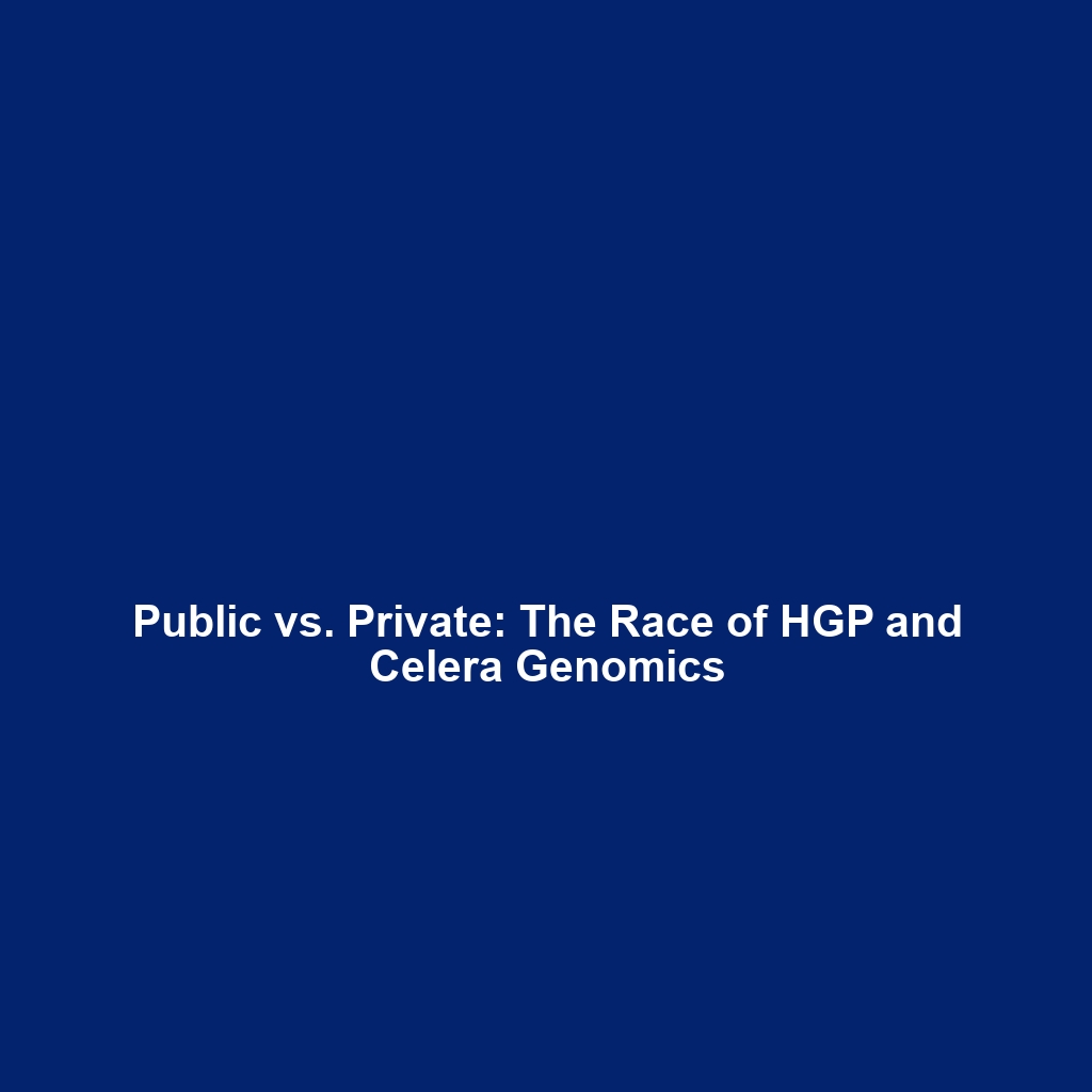 Public vs. Private: The Race of HGP and Celera Genomics