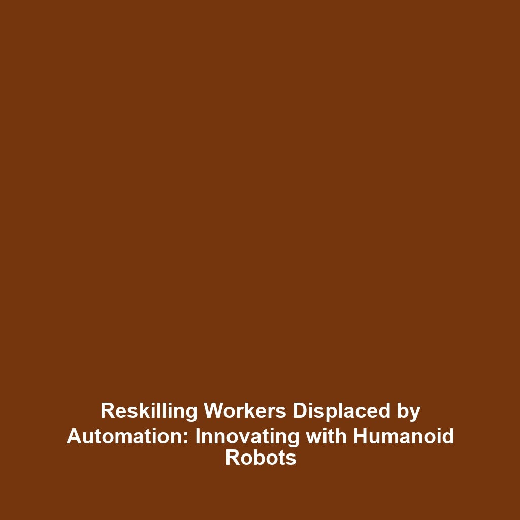 Reskilling Workers Displaced by Automation: Innovating with Humanoid Robots