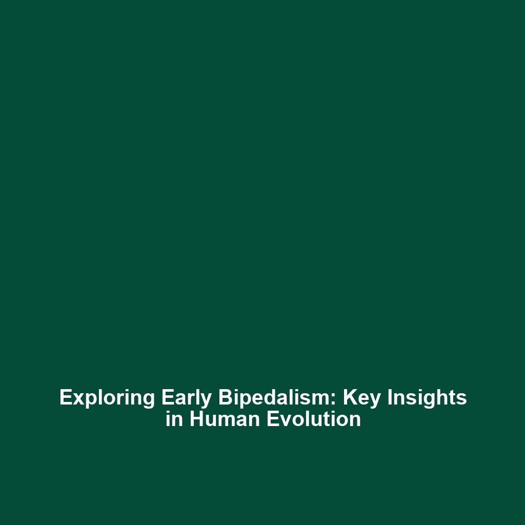 Exploring Early Bipedalism: Key Insights in Human Evolution