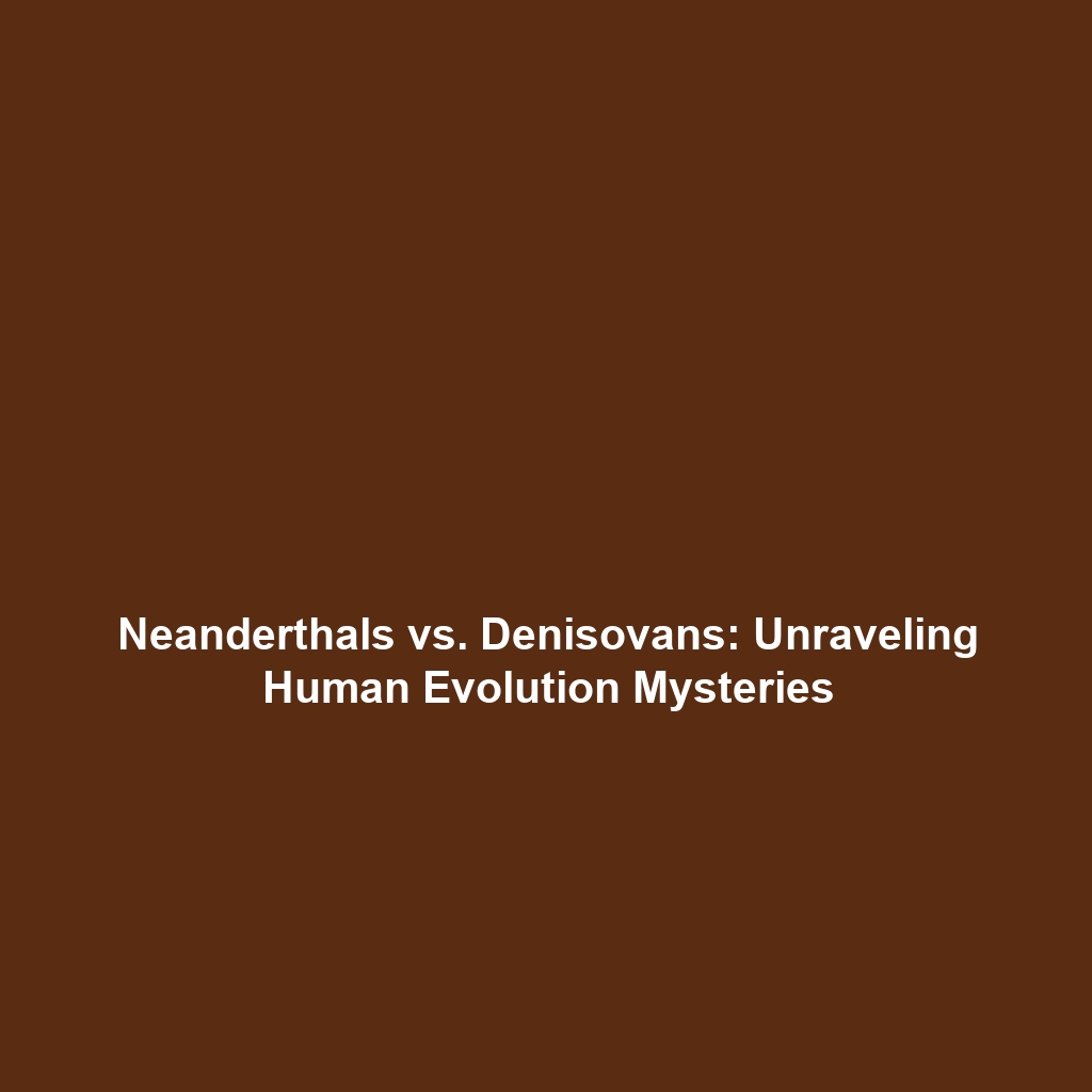 Neanderthals vs. Denisovans: Unraveling Human Evolution Mysteries