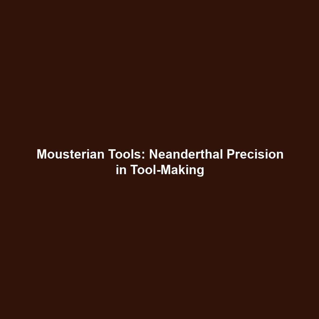 Mousterian Tools: Neanderthal Precision in Tool-Making