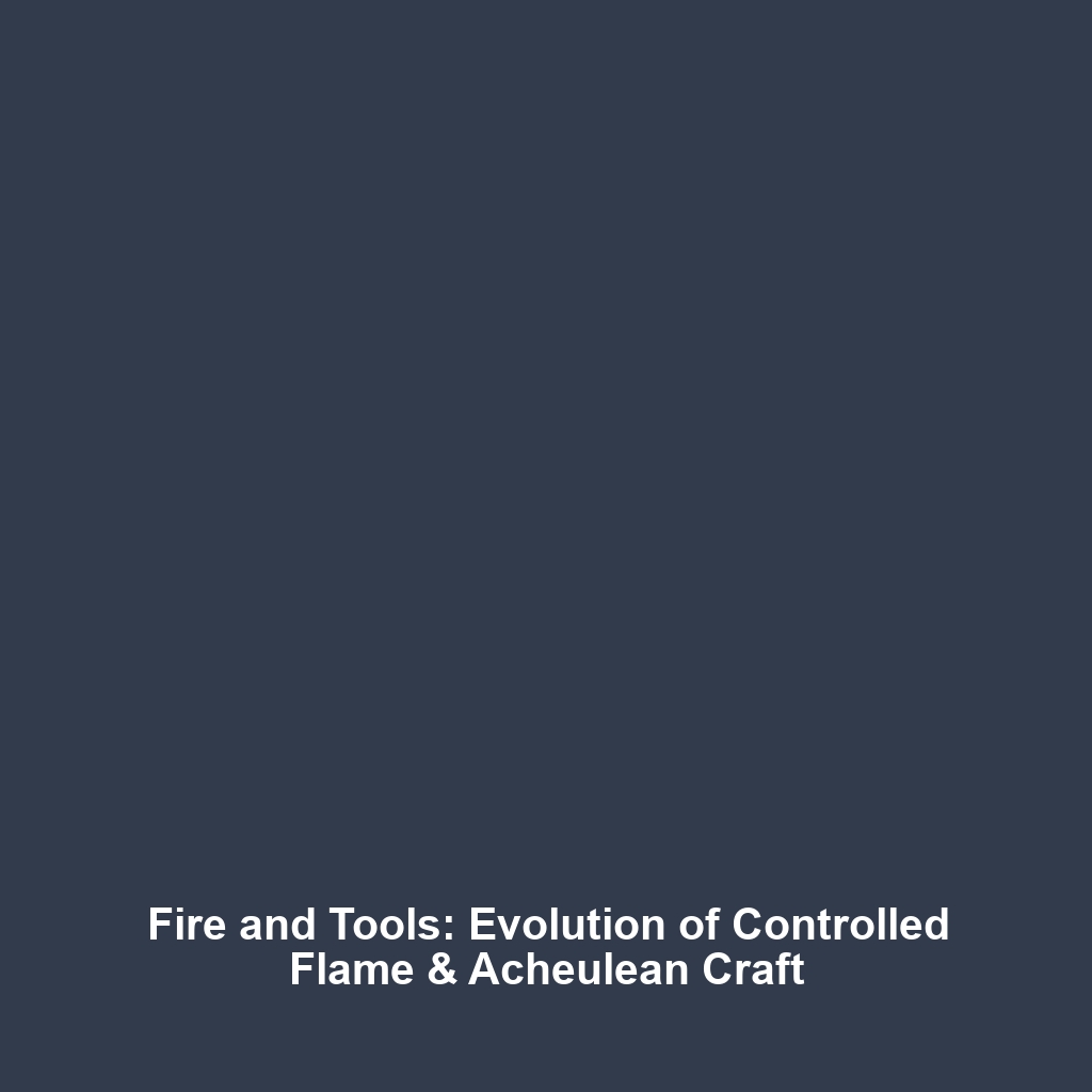 Fire and Tools: Evolution of Controlled Flame & Acheulean Craft