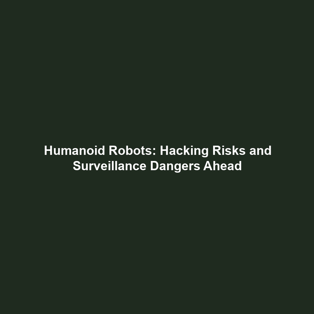 Humanoid Robots: Hacking Risks and Surveillance Dangers Ahead